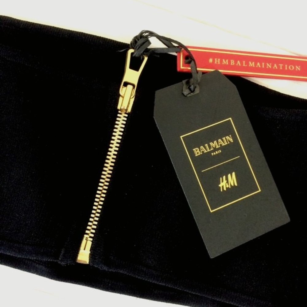 Balmain x H&M Ltd Edition Gold Zippered Bandeau Top